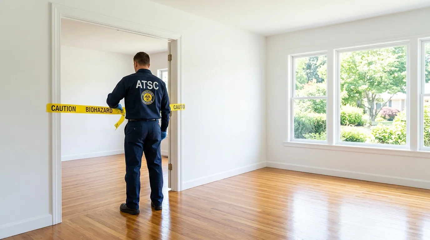 Certified biohazard cleanup crew performing Decomposition Cleanup in Middletown